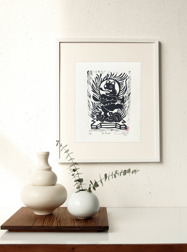 "Inbutsu"/  Limited Edition Linocut Print