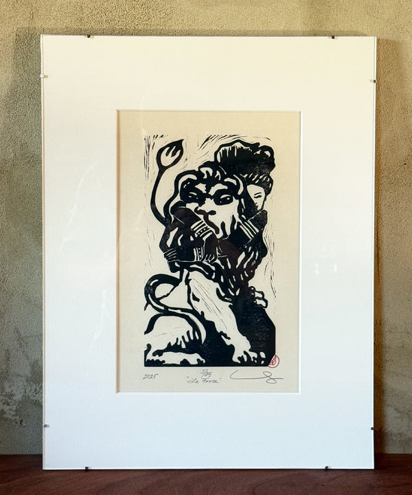 "La Force" Limited Edition Lino Print / READY TO HANG