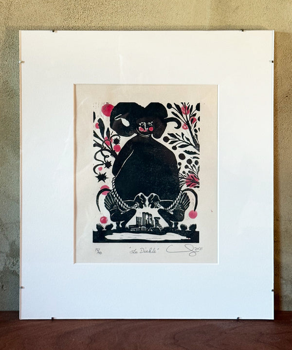 "Le Diable" From "Lux" / Limited Edition Lino Print / READY TO HANG