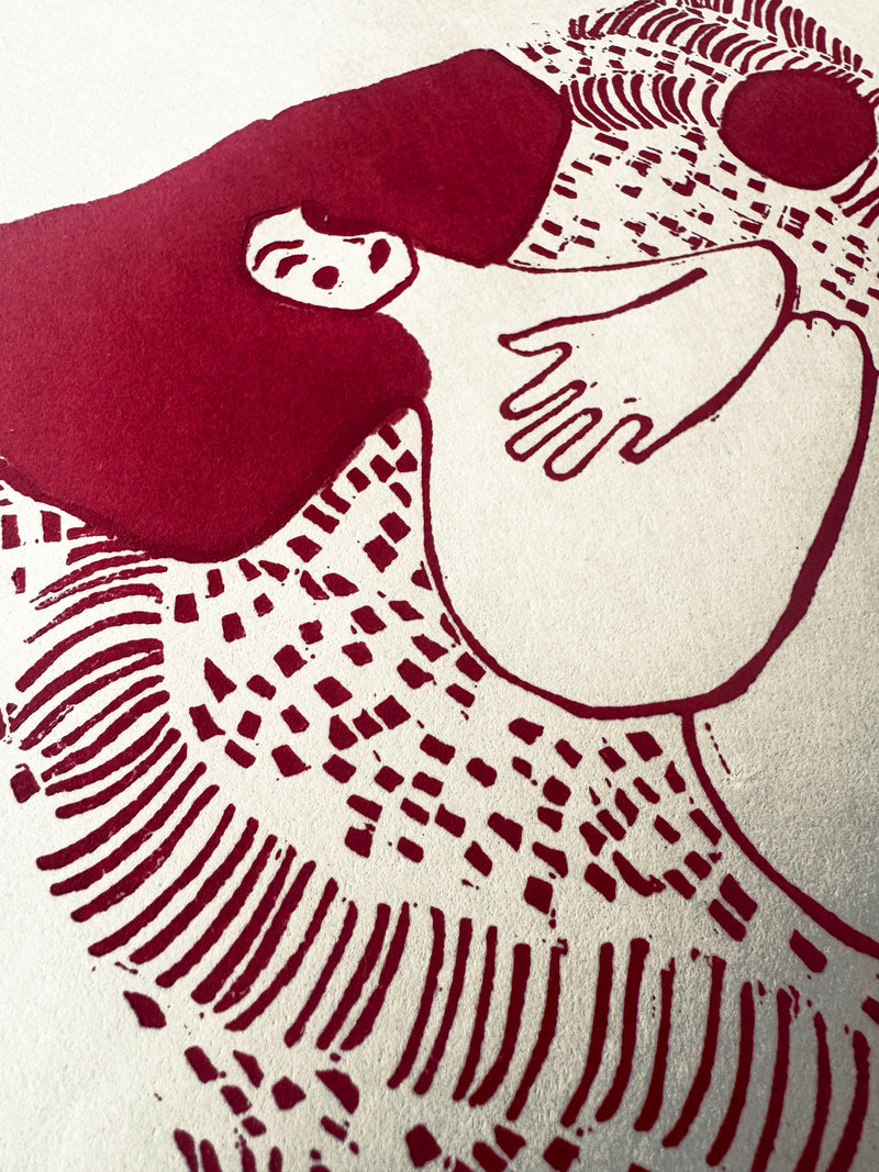 "Divine Beings Hold Your Thoughts" / Limited Edition Linocut Print
