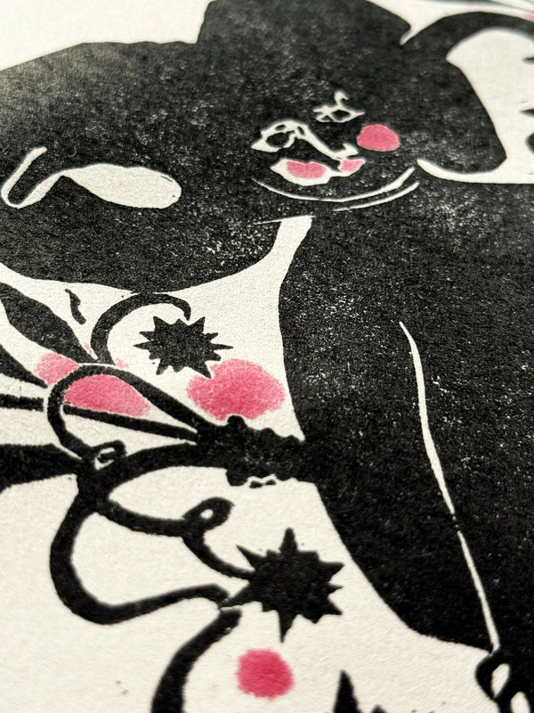 Original "Le Diable" From "Lux" / Limited Edition Linocut Print