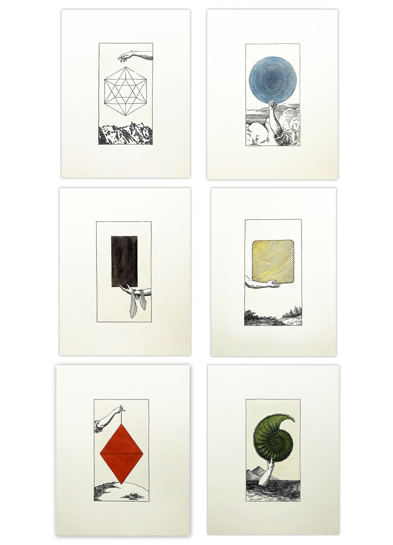 "Supra: Sacred Geometry" Hand-painted, Letterpress Print Suite